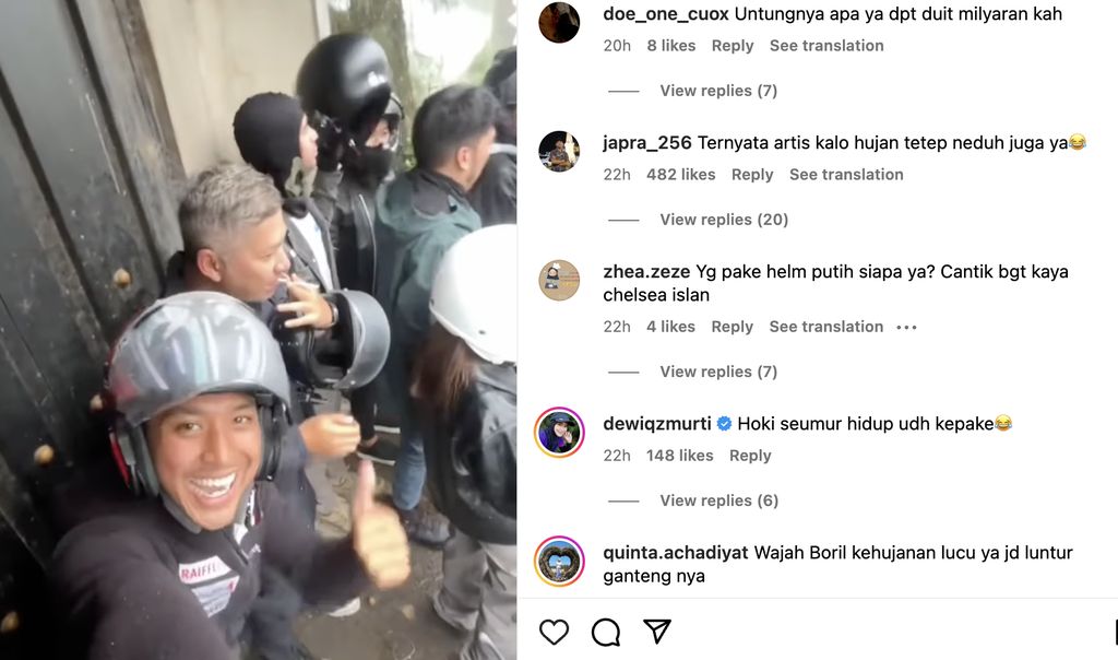 Keberuntungan Tak Terduga: Bikers Ini Berteduh Bersama Ariel Noah dan Raffi Ahmad